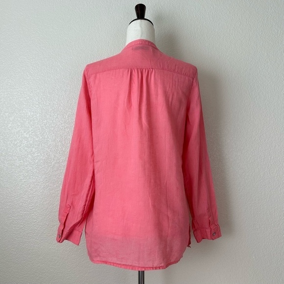 Old Navy Linen Blend Pink Long Sleeves Popover Top, Sz Small - Picture 7 of 12